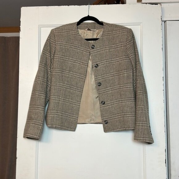 Vintage houndstooth 100% pure wool blazer - Picture 1 of 15
